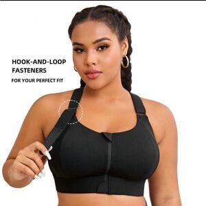 SHEIN Sport Studio Plus Zip Up Criss Cross Back Sports Bra Size: 18 (3XL)